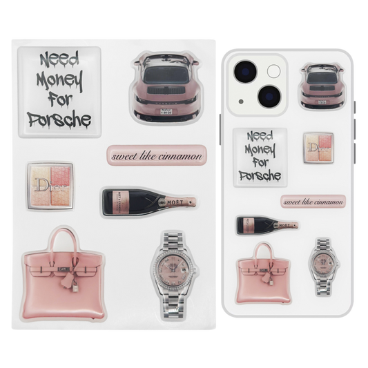 Pink Pilates Princess 3D stickers set featuring cute, aesthetic 3d stickers for scrapbooking and laptop decoration