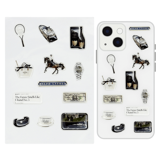 Old Money 3D stickers set luxury themed with vintage aesthetic, perfect for custom 3d stickers collection