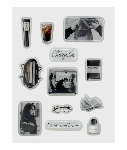 Beauty and Brains Sticker Set