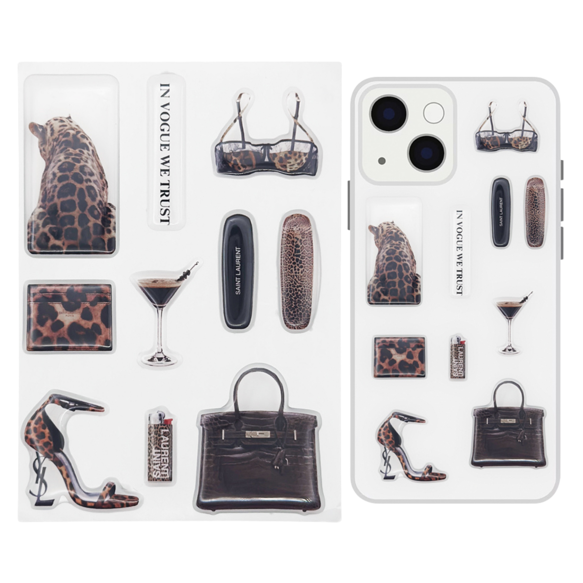 3D Stickers "Leopard Glamour" Set of 10 stickers