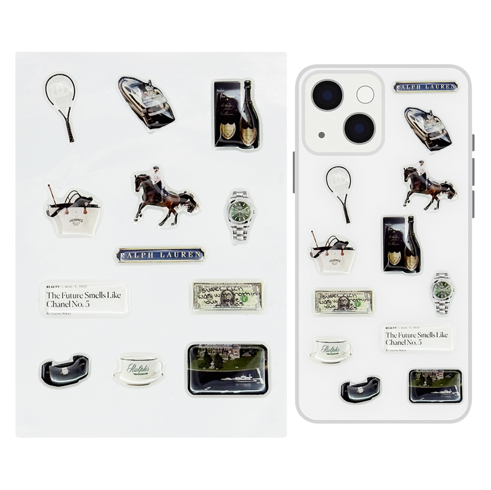 3D Stickers "Old Money" Set of 12 stickers