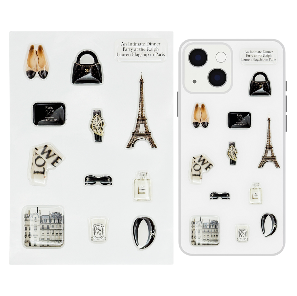 3D Stickers "Parisian Chic" Set of 12 stickers