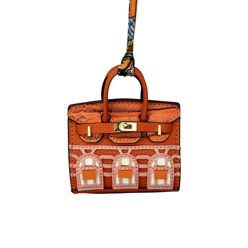 Luxury-inspired Birkin house bag charm, chic mini purse accessory for fashion lovers